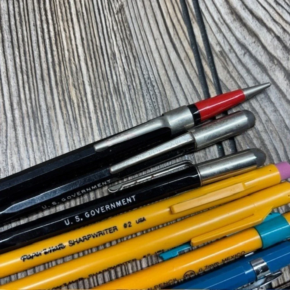 Lot of 8 Vintage Mechanical Pencils, Skilcraft US Government, Papermate, Scripto